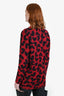 Saint Laurent Red/Black Superkid Mohair Heard Cardigan Size XS