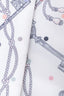 Hermès White Multicolour 'Les Cles A Pois' Twilly Scarf