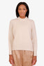 The Row Cream Cashmere Red Thread Detail Sweater Size S