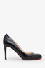 Christian Louboutin Black Patent Leather Round Toe Pumps Size 36.5