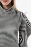 Issey Miyake Black/White Striped Pointed Shoulder Top Size 2