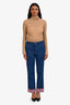 Loewe Fall Winter 2018 Blue Denim Pink Cuff Tapered Jeans Size 36
