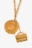 Pre-loved Chanel™ Gold Tone Sun Hat Purse Necklace