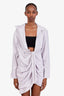 Jacquemus Purple Cinched Long Sleeve Mini Dress Size 36