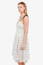Self-Portrait White/Black Polka Dot Eyelet Lace Dress Size 8