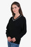 Maje Black Wool Cashmere Embellished V-Neck Sweater Size 1