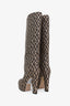 Gucci Brown/Beige Canvas G Rhombus Platform Boots Size 41