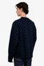 Balenciaga Navy/Green Logo All Over Cardigan Size 3 Mens