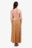 Magda Butrym Yellow/Multicolour Floral Sleeveless Halter Jumpsuit Size 36