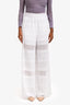 Alice + Olivia White Crochet Wide Leg Pants Estimated Size S
