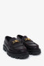 Celine Burgundy Leather Chain-Link Accents Loafers Size 37.5