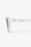 Celine White Oval Cat Eye Sunglasses