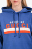Gucci Blue Multicolour Logo 'Original Gucci' Hoodie Size M