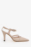 Pre-loved Chanel™ Beige Leather CC Ankle Strap Pumps Sandals Size 37.5