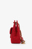 Pre-loved Chanel™ 2022+ Red Wool CC Mini Hobo Shoulder Bag