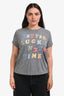 Mother Grey 'Better Luck' Embroidered T-Shirt Size Large