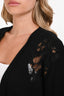 Sandro Black Wool Cashmere Blend Eyelet Cardigan Size 1