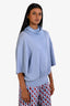 Salvatore Ferragamo Blue Cotton Silk Cowl Neck Top Size L