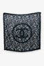 Pre-loved Chanel™ Black/White Silk Pixelated CC Scarf