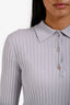 Vince Light Purple Wool Ribbed Collared 3/4 Sleeve Top Size M