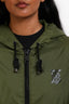 Burberry Green Nylon Logo Windbreaker Jacket Size 0