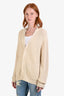 Sandro Cream Wool Blend Buttoned Cardigan Size L
