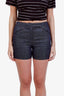 Hermès Blue Linen Silk Mini Shorts Size 38