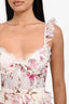 V. Chapman White Multicolour Provencal Floral The Fiorenza Midi Dress Size 0