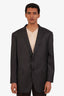 Loro Piana Grey Pinstripe Single-Breasted Blazer Estimated Size S Mens