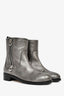 Jimmy Choo Silver Metallic Leather 'Dondo' Boots Size 40