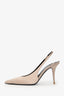 Saint Laurent Taupe Satin Slingback Heels Size 37