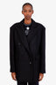 Loulou Studio Black Wool Double Breasted Coat Size L