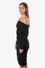 House of CB Black Satin 'Anais' Midi Dress Size S