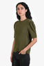 Frame Green Cotton Pleated Panel Tee Size S