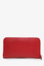 Prada Red Saffiano Zip Around Long Wallet