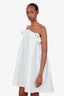 Bernadette White Taffeta Strapless 'Theodore' Dress With Roses Size 36