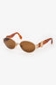 Moschino Gold Tone/Tortoiseshell Round Sunglasses