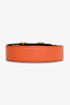 Hermès Orange/Black Leather Reversible H-Buckle 'Constance' Belt Size 80