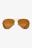Ray Ban Gold Tone/Brown Aviator Sunglasses