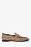 Gucci Beige Canvas GG Jordaan Loafers Size 38
