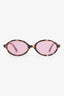 Miu Miu Tortoise Logo Oval Sunglasses