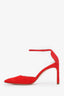 Stuart Weitzman Red Suede Crystal Embellished Shine 85 Heels Size 6.5