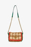 Gucci 2019 Raffia Pink/Green Trimmed Marmont Bag