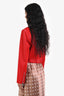 Cinq a Sept Red Vegan Leather Zoe Moto Jacket Size M