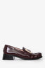 Roger Vivier Burgundy Square Toe Buckle Loafers Size 38