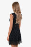 Sandro Navy Lace Embellished V-Neck Sleeveless Mini Dress Size 34