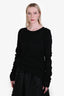 Comme des Garcons Black Wool Embroidered Scoop Neck Sweater Size M