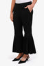 Stella McCartney Black Wool Pleated Flare Trousers Size 44