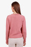 Gucci Pink Wool Beaded Tiger Sweater Size S