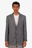 Pal Zaleri Blue Silk Linen Single Breasted Blazer Size 50 Mens